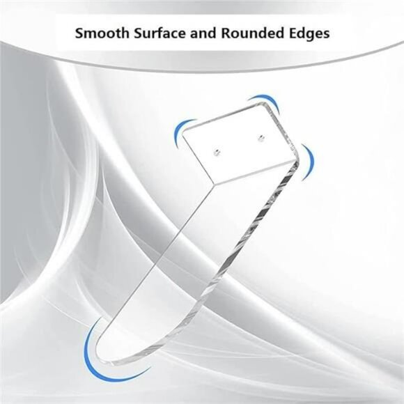 Clear acrylic wall mount floating shoe rack set of 6 space saving display shelf - Picture 7 of 8